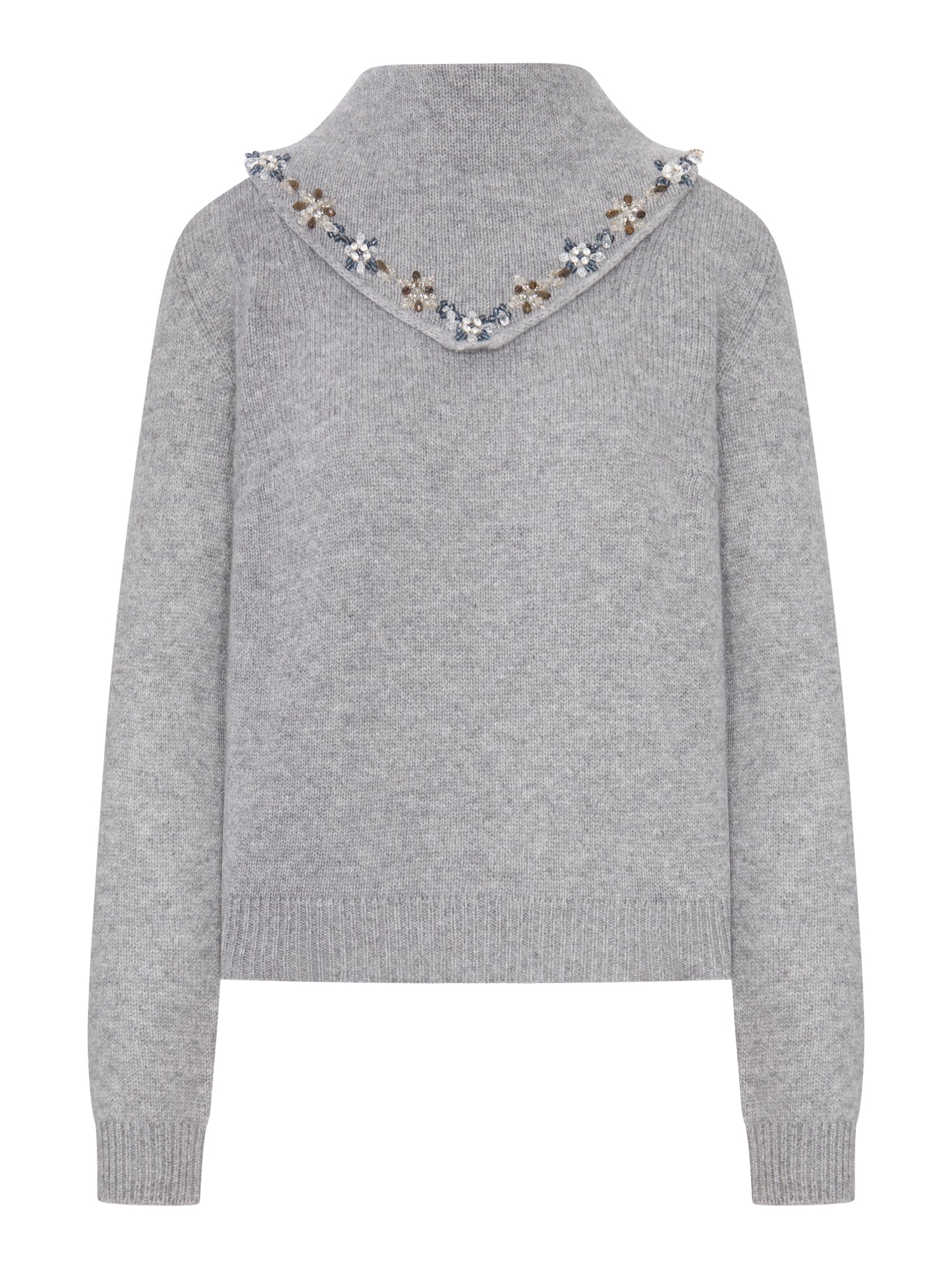 Prada CASHMERE SWEATER WITH EMBROIDERED SCARF