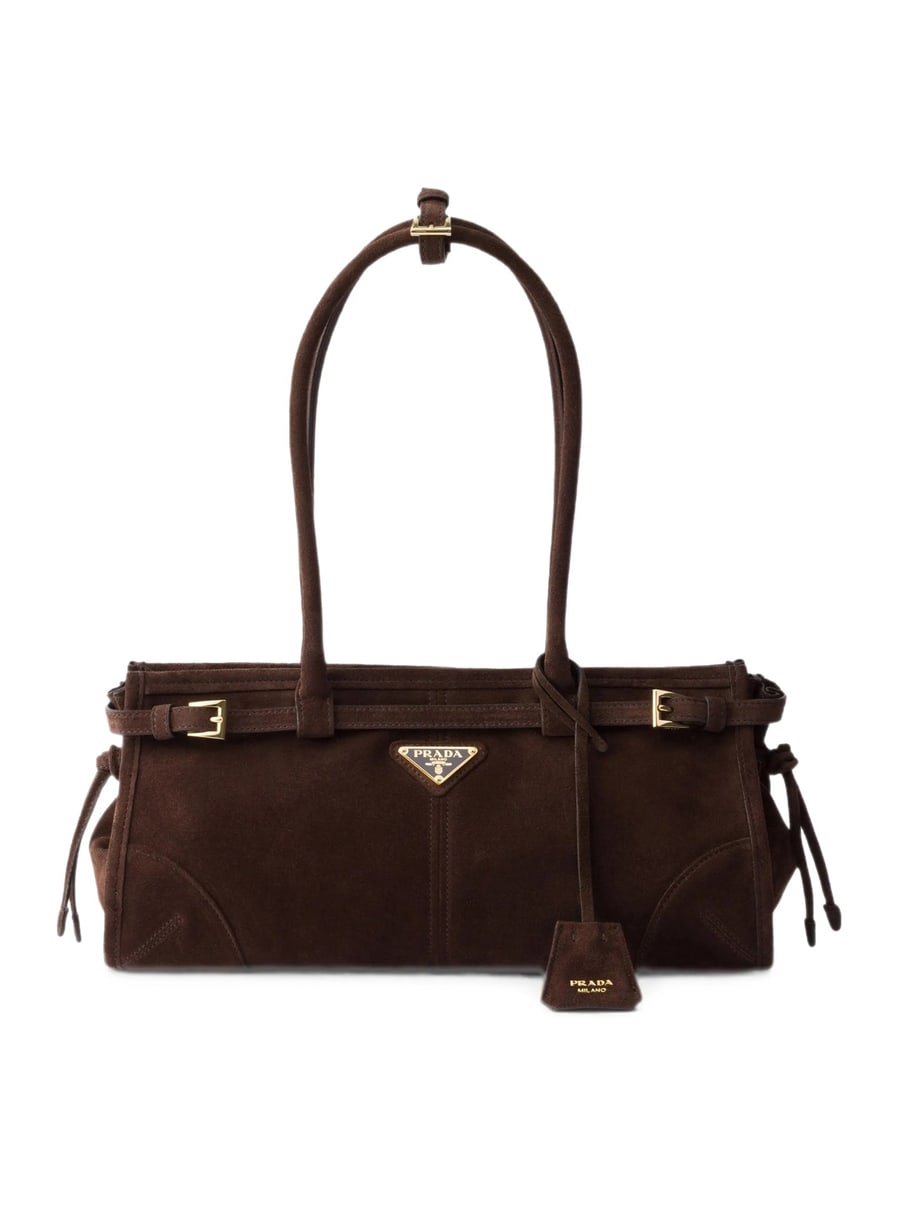 Prada PRADA BONNIE MEDIUM SUEDE HANDBAG
