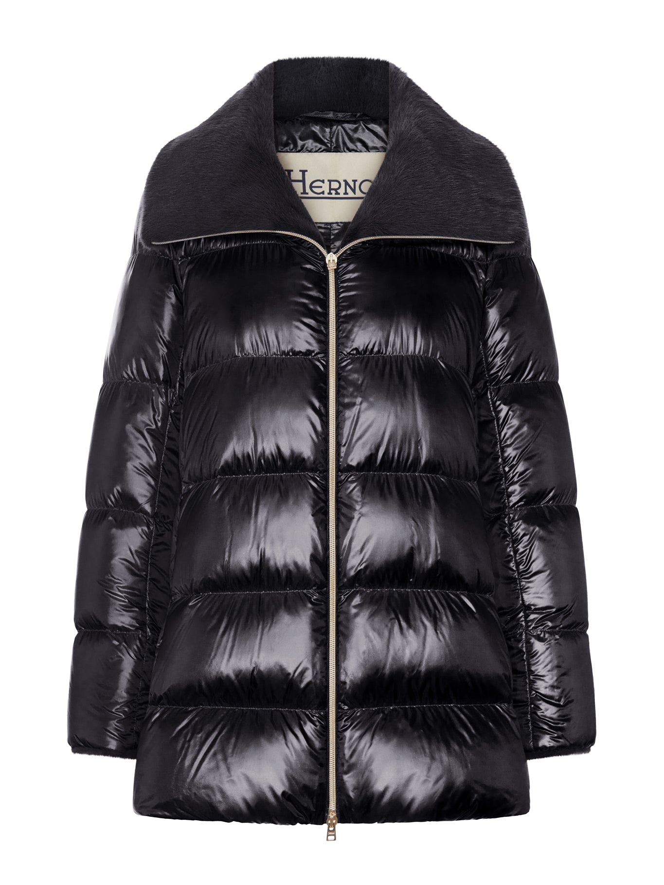 Herno LONG PUFFER COAT WITH FAUX FUR COLLAR