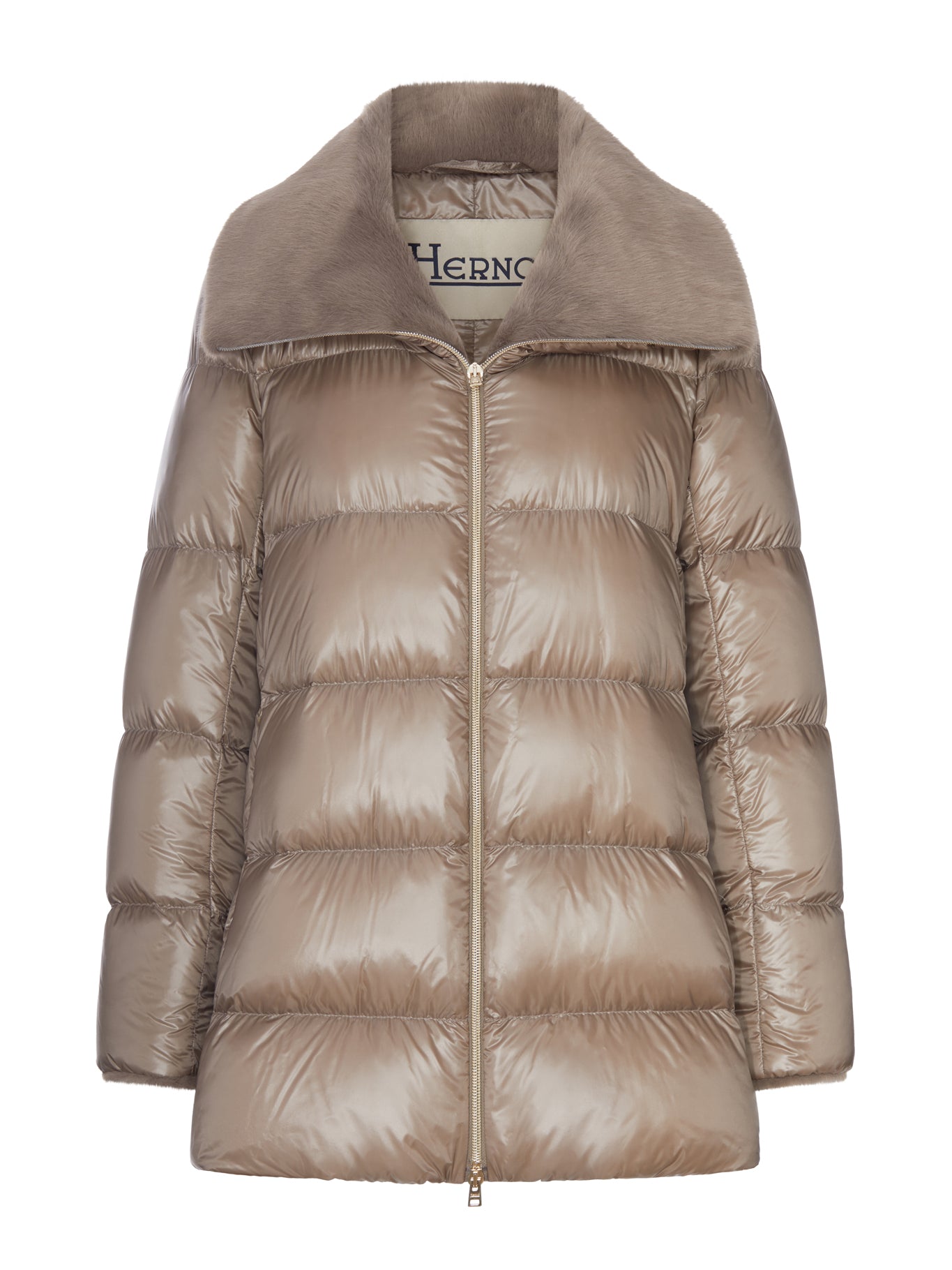 Herno LONG PUFFER COAT WITH FAUX FUR COLLAR
