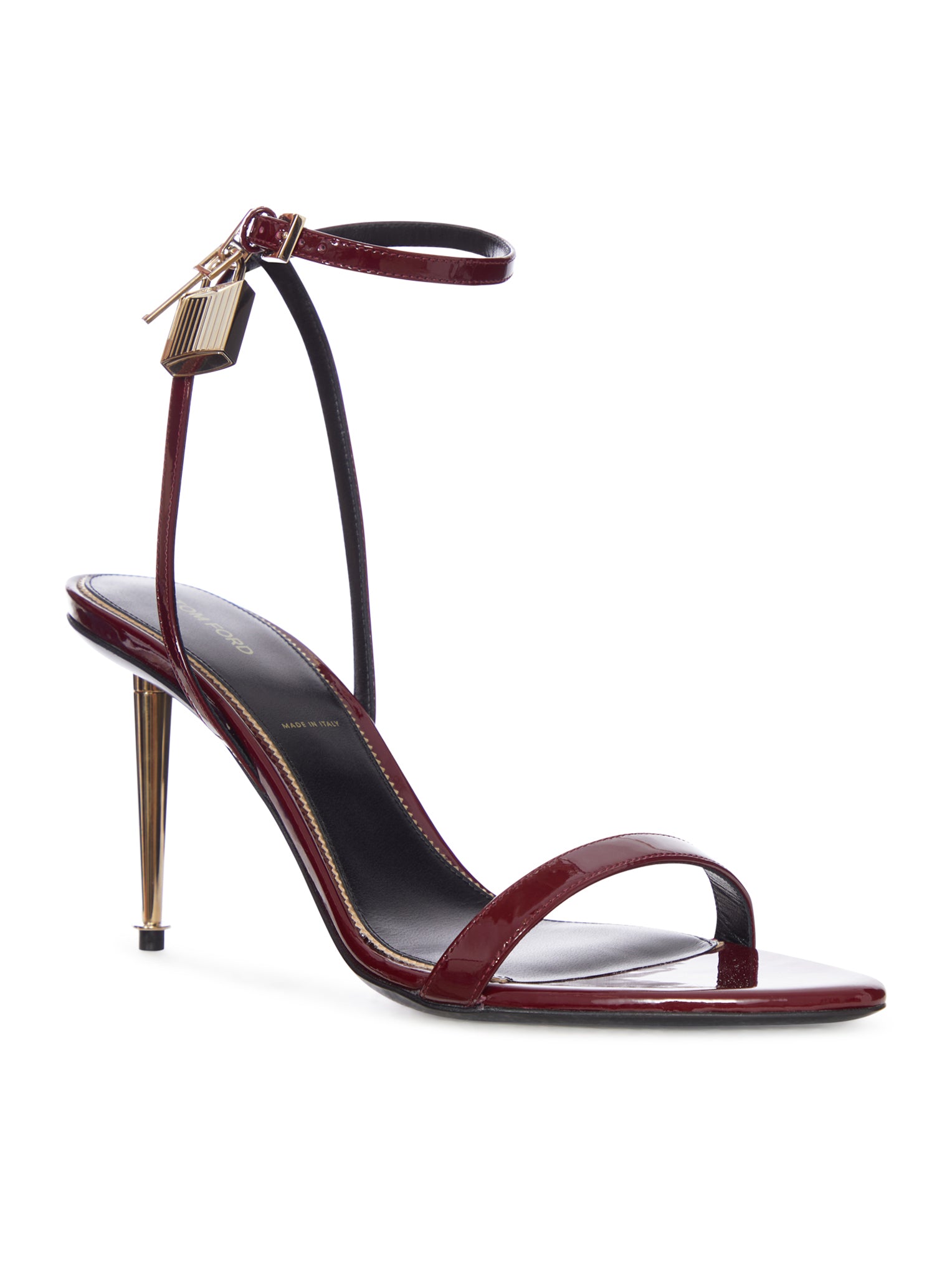 Tom Ford HIGH-HEELED PATENT LEATHER STILETTO SANDALS, view 2