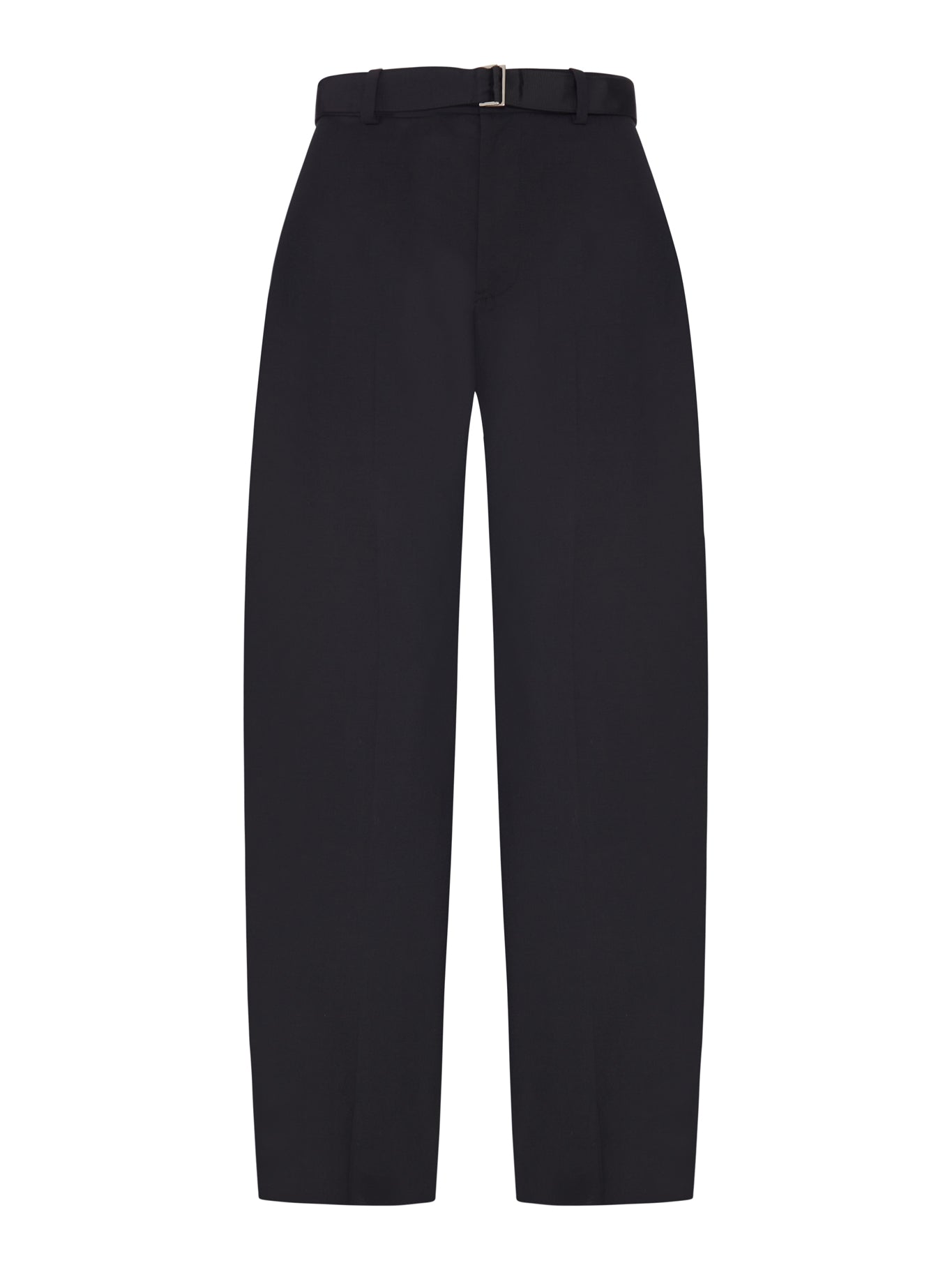 Sacai WIDE-LEG WOOL-BLEND TROUSERS WITH A BELT