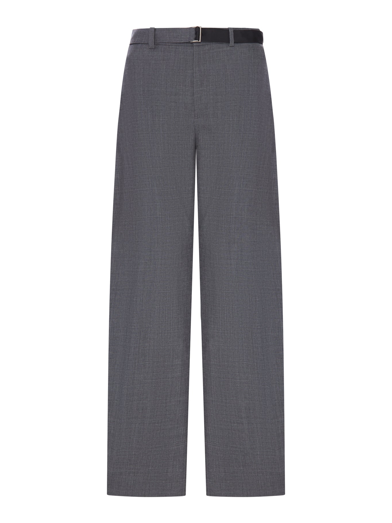 Sacai WIDE-LEG WOOL-BLEND TROUSERS WITH A BELT