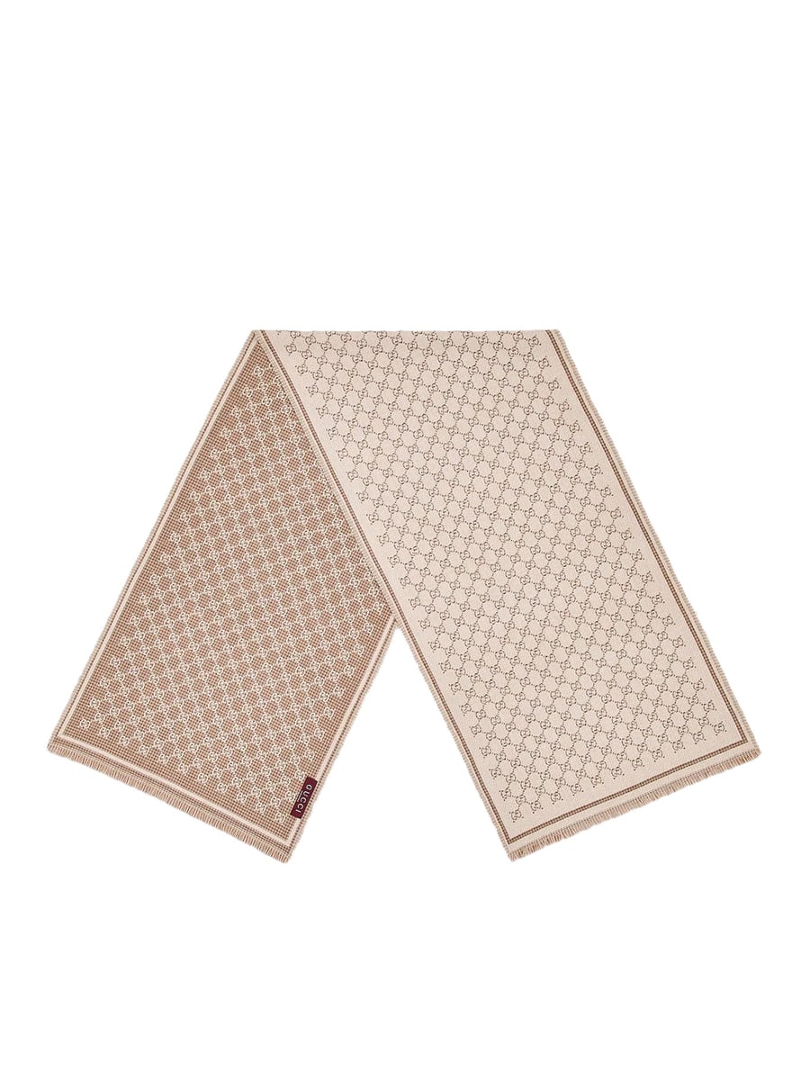 Gucci DOUBLE SIDE "GG" WOOL SCARF, view 3