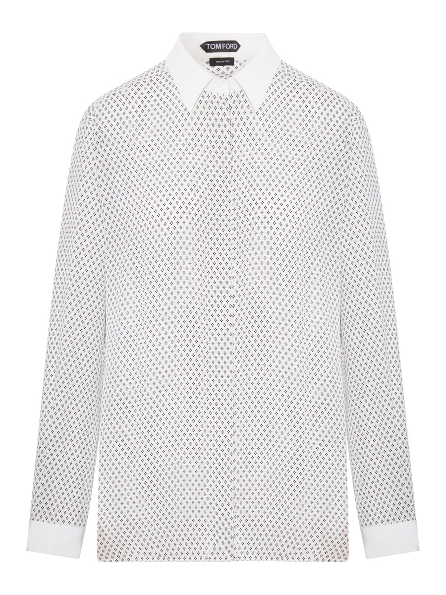 Tom Ford SILK CRÊPE DE CHINE SHIRT WITH DIAMOND PRINT