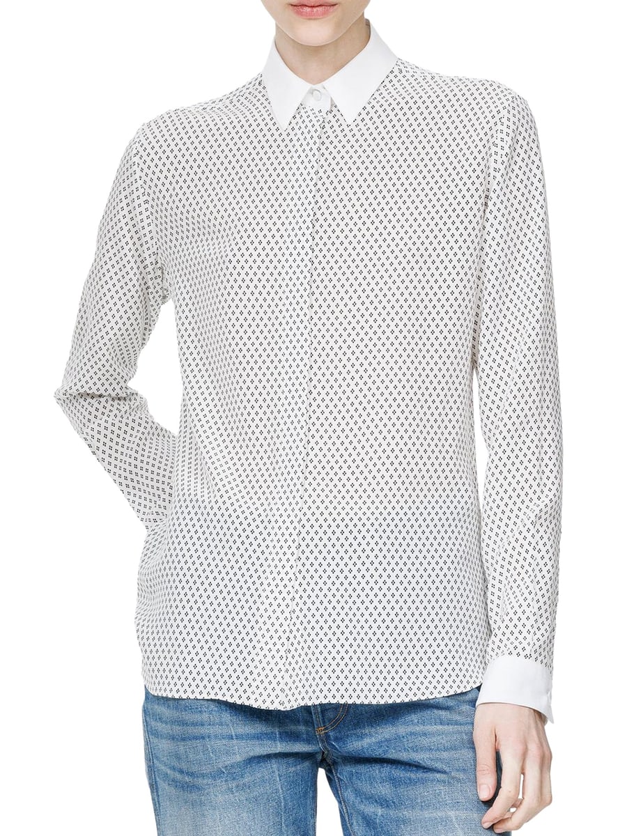 Tom Ford SILK CRÊPE DE CHINE SHIRT WITH DIAMOND PRINT, view 3