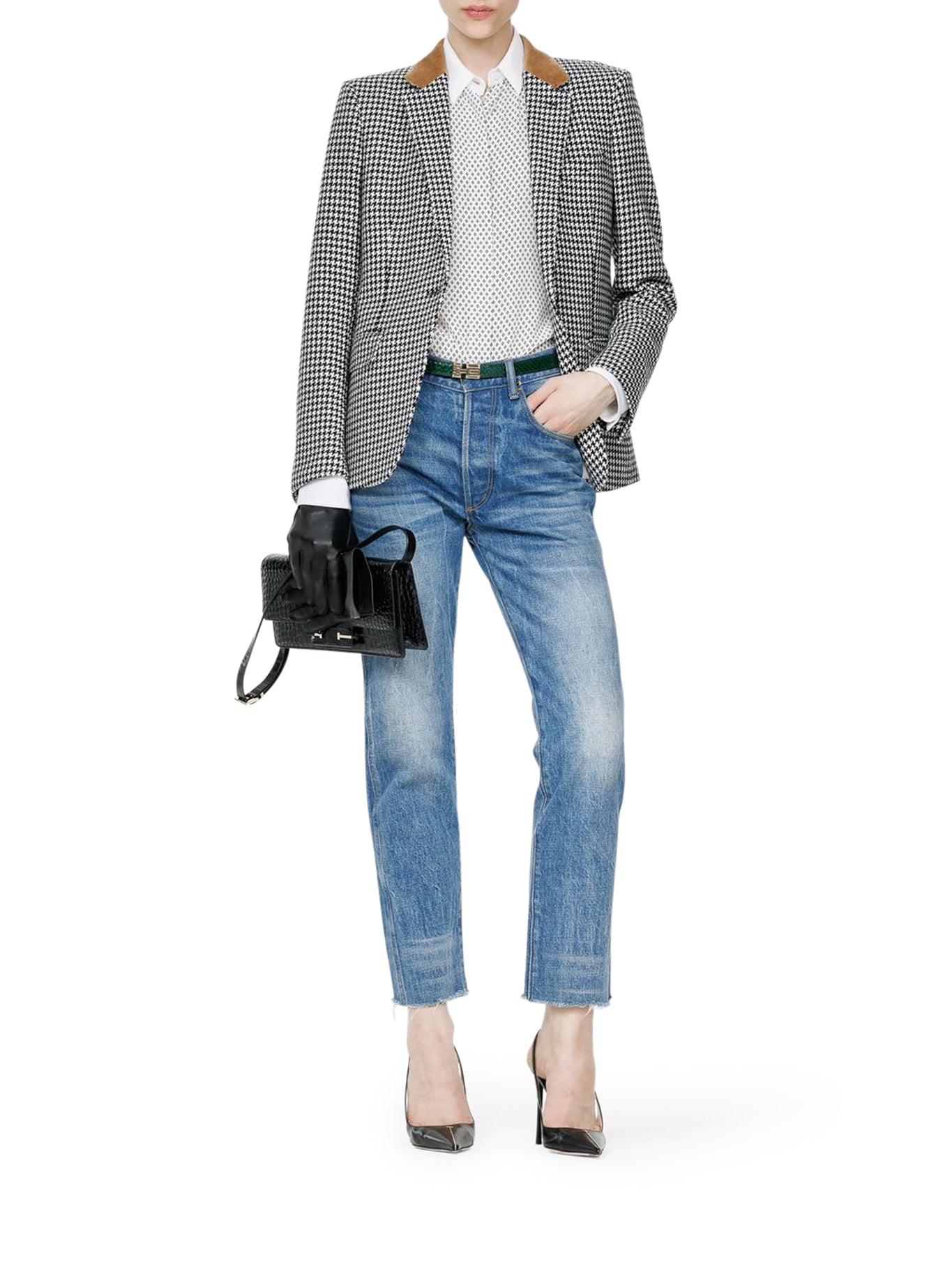 Tom Ford SILK CRÊPE DE CHINE SHIRT WITH DIAMOND PRINT, view 2