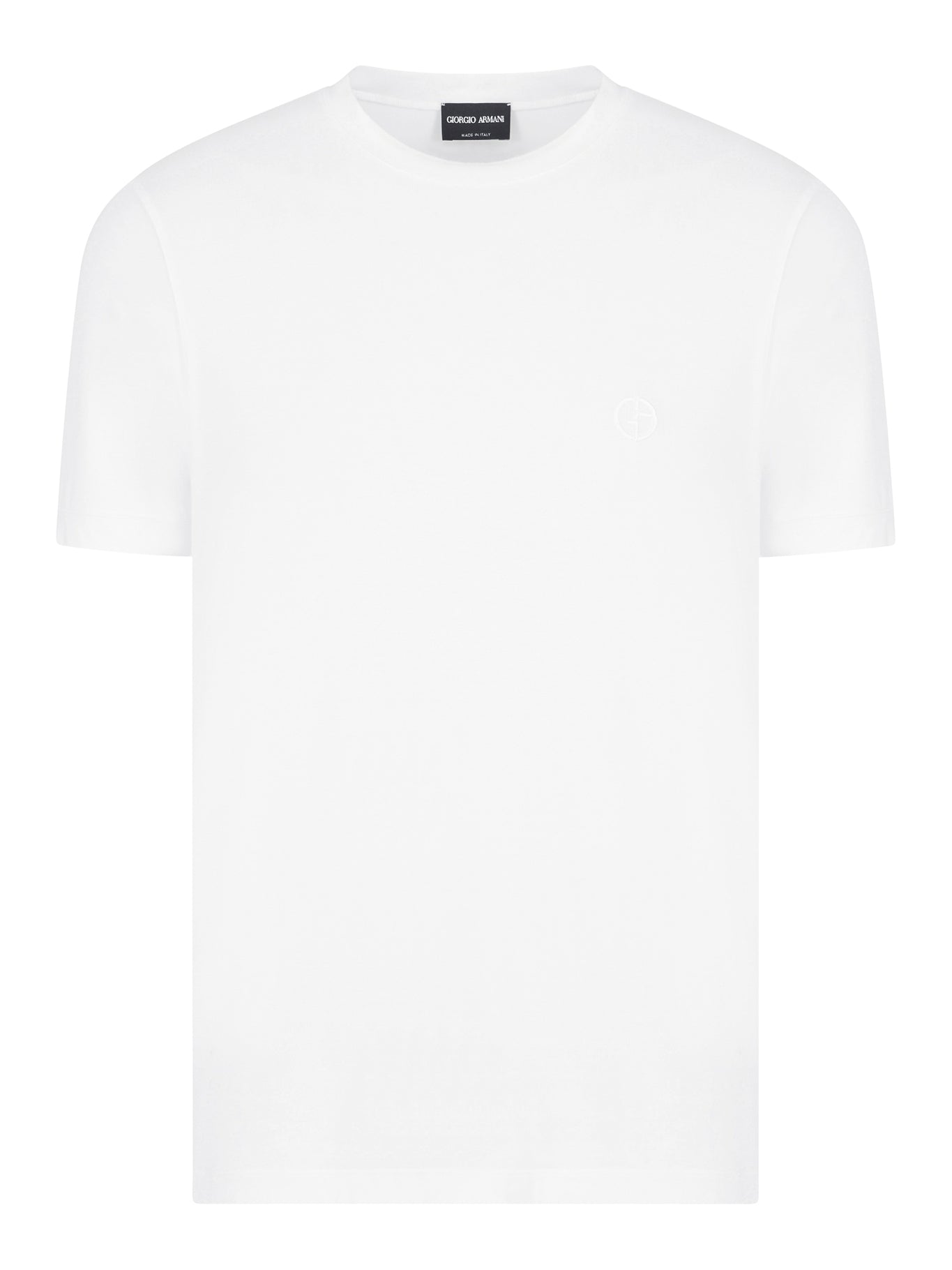 Giorgio Armani CREWNECK SHORT SLEEVED SWEATER IN STRETCH VISCOSE JERSEY