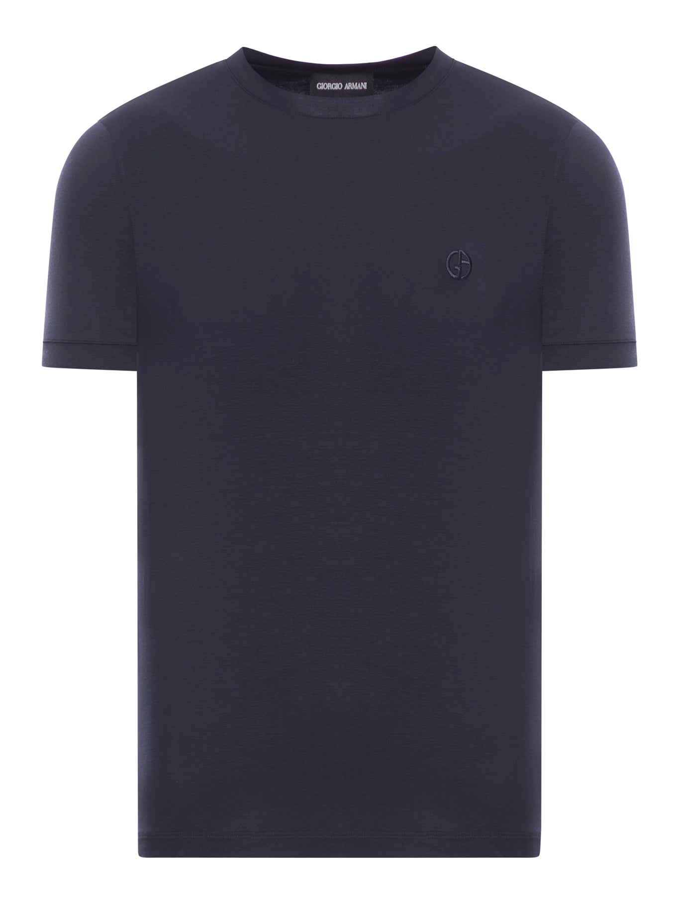 Giorgio Armani CREWNECK SHORT SLEEVED SWEATER IN STRETCH VISCOSE JERSEY