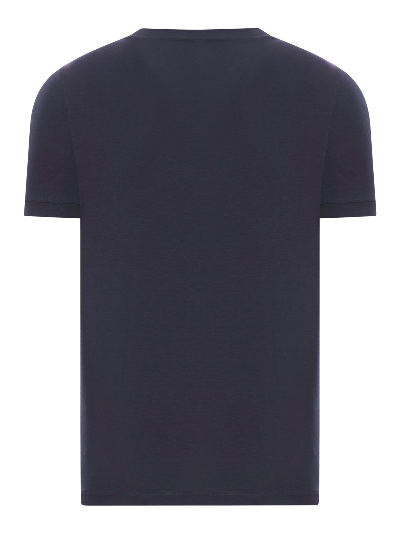 Giorgio Armani CREWNECK SHORT SLEEVED SWEATER IN STRETCH VISCOSE JERSEY, view 2