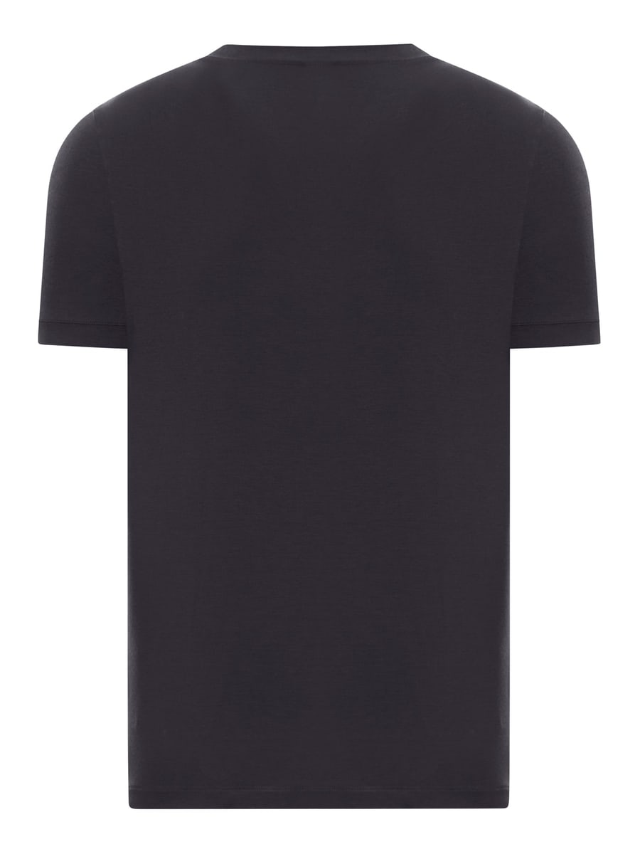 Giorgio Armani CREWNECK SHORT SLEEVED SWEATER IN STRETCH VISCOSE JERSEY, view 2