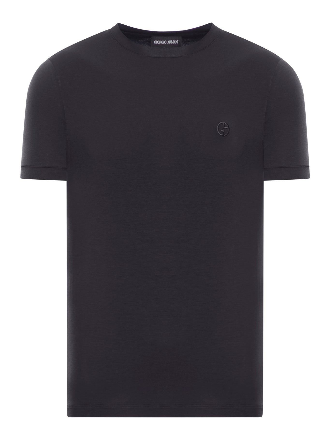 Giorgio Armani CREWNECK SHORT SLEEVED SWEATER IN STRETCH VISCOSE JERSEY