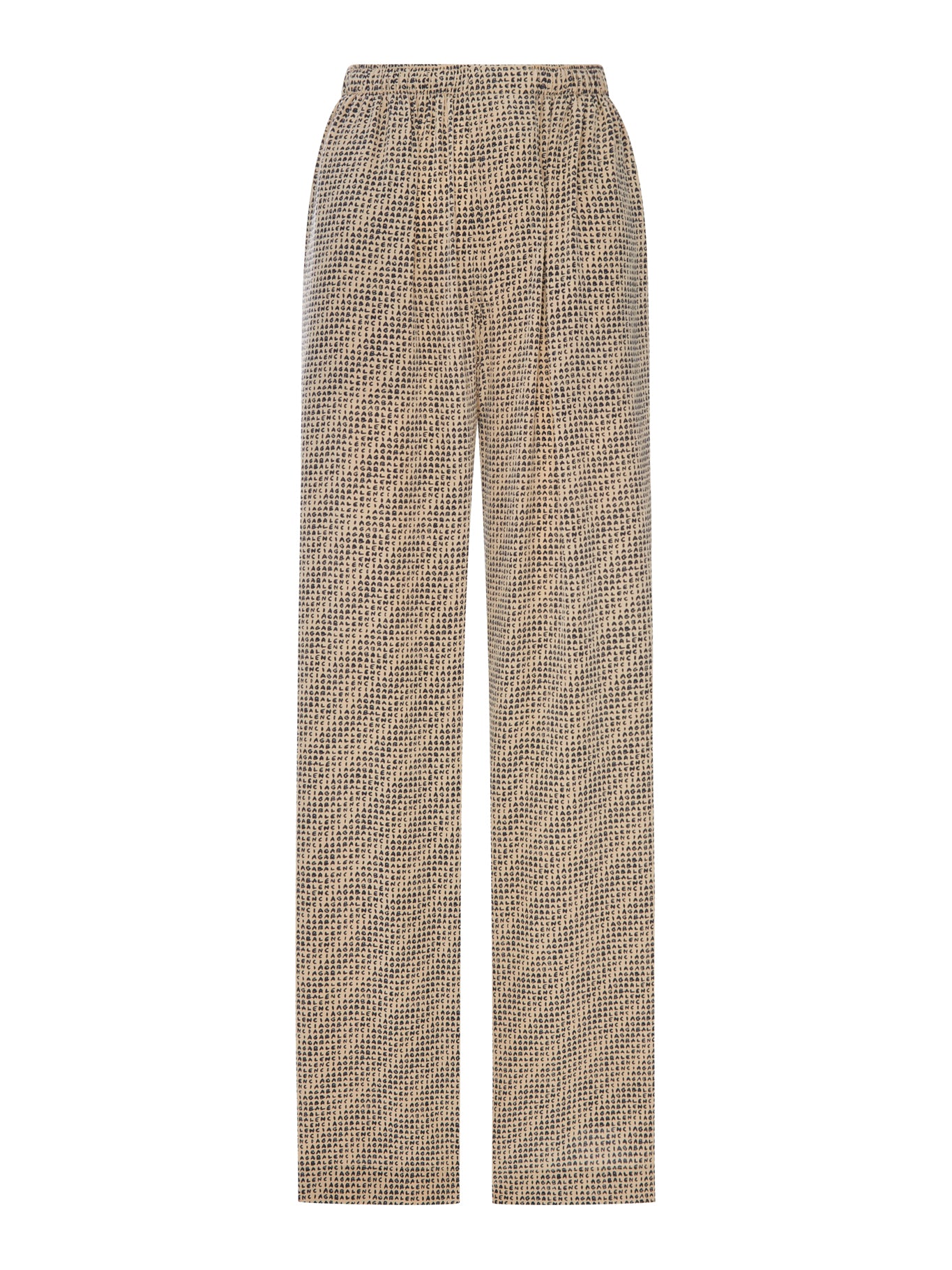 Balenciaga MONOGRAM PANTS IN BEIGE AND BLACK SILK CREPE