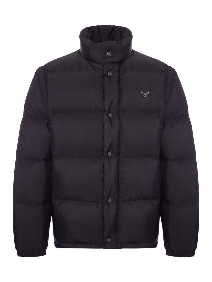 Prada PADDED DOWN JACKET WITH TRIANGULAR LOGO