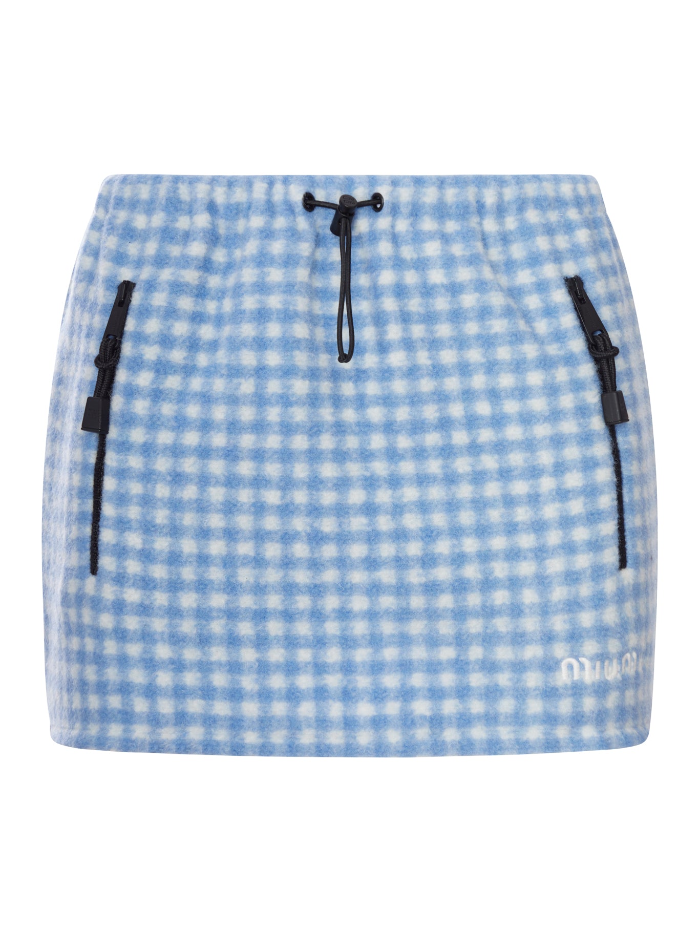 Miu Miu GINGHAM FLEECE MINISKIRT