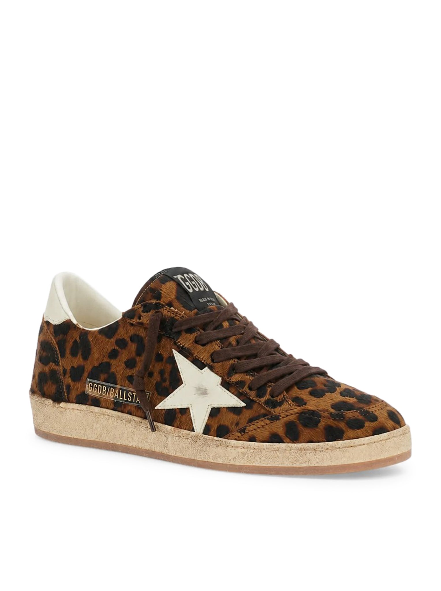 Golden Goose BROWN LEATHER BALL-STAR SNEAKERS, view 2