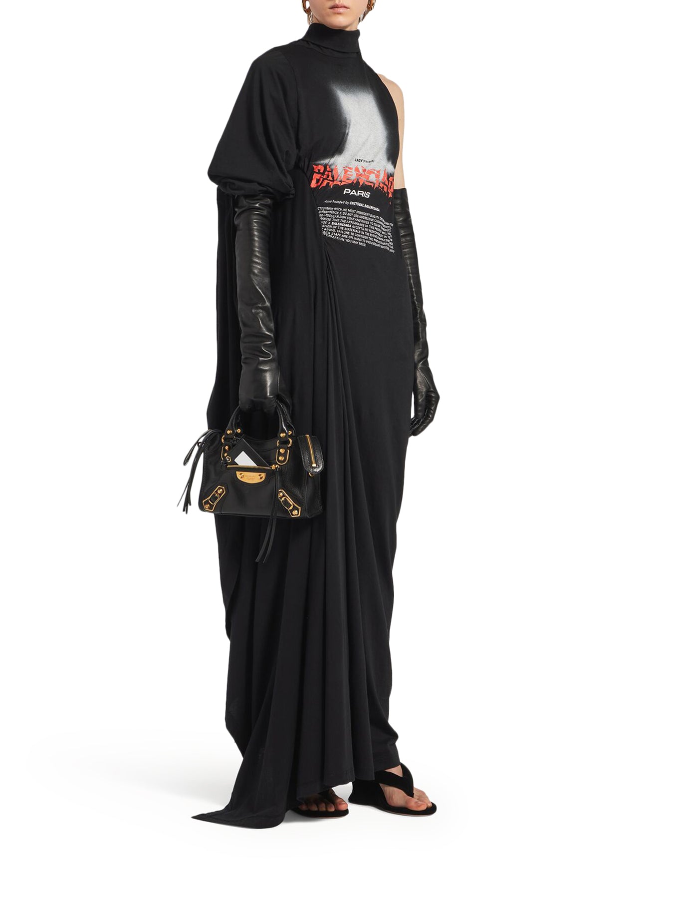 Balenciaga THE DOOR WOMEN`S LONG DRESS IN BLACK, view 2