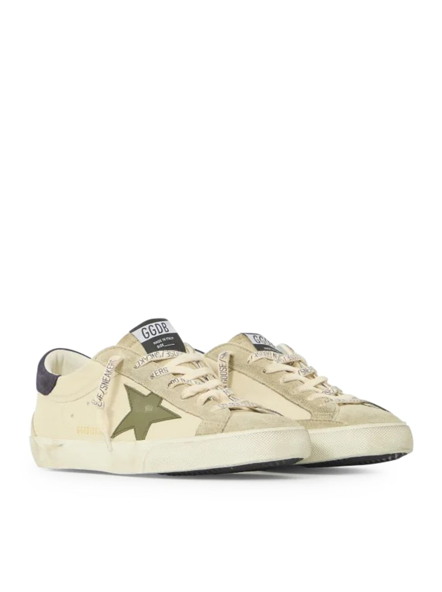Golden Goose SUPER-STAR LEATHER SNEAKERS WITH SUEDE INSERTS, view 2