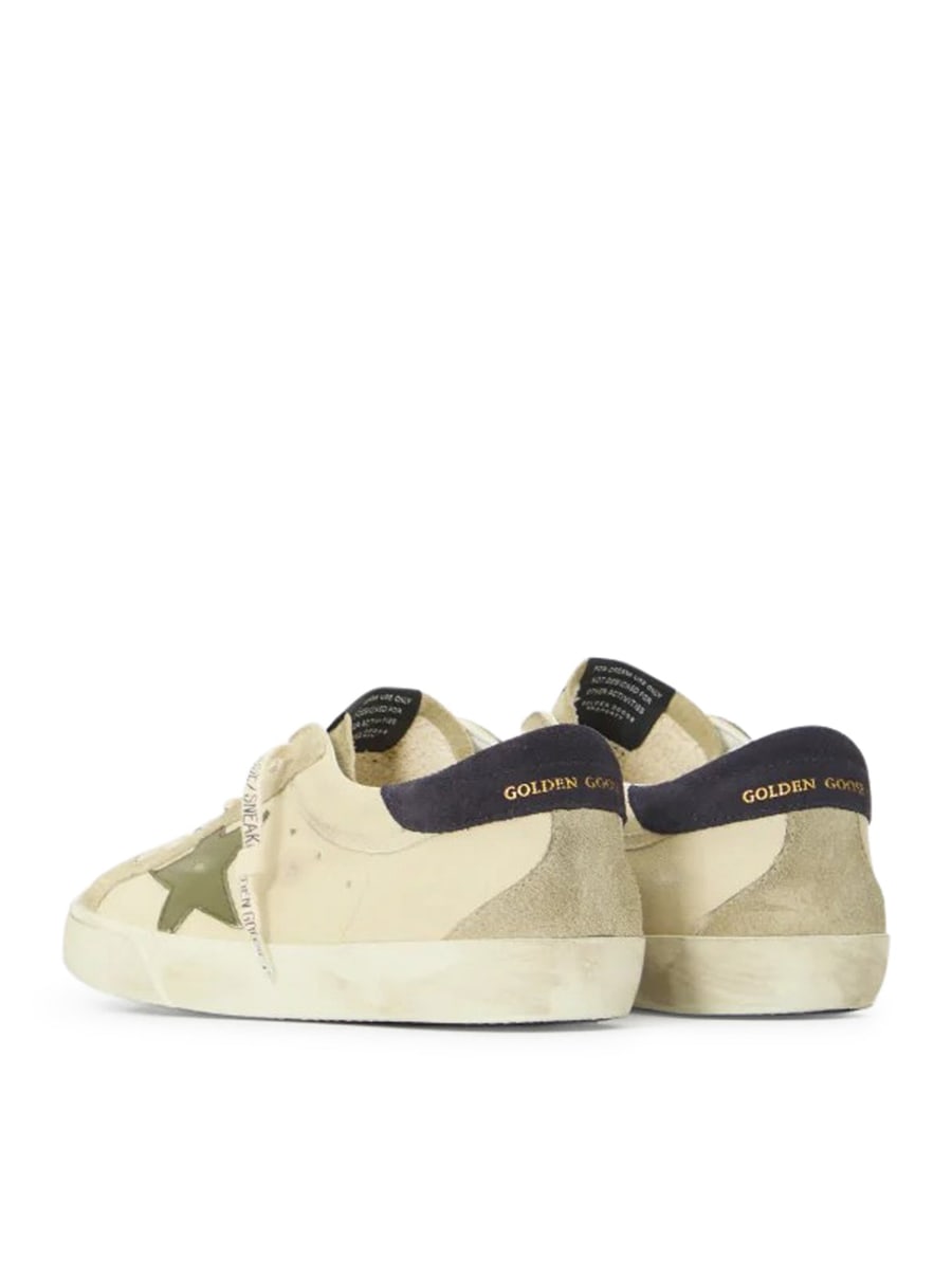 Golden Goose SUPER-STAR LEATHER SNEAKERS WITH SUEDE INSERTS, view 3