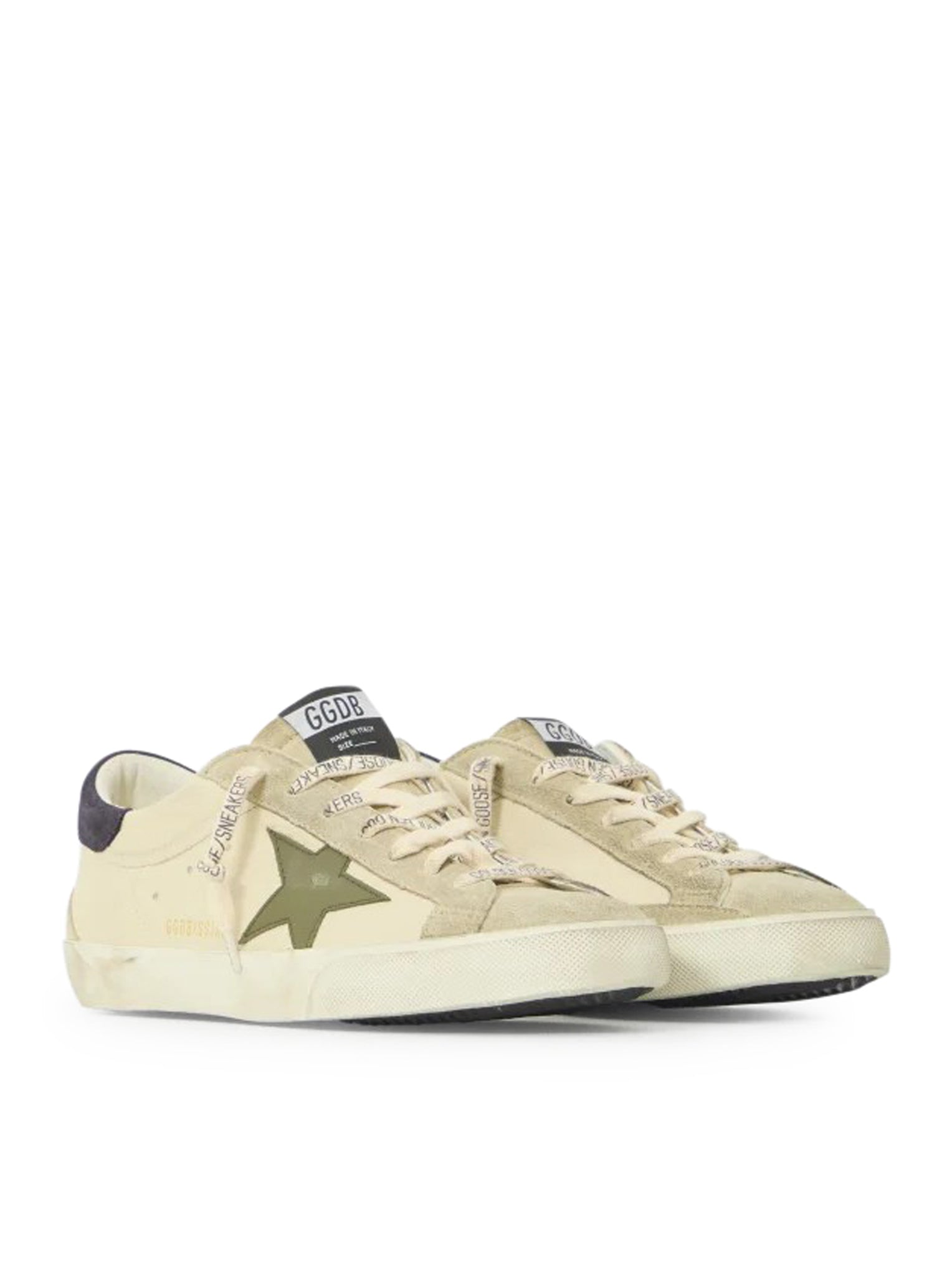 Golden Goose SUPER-STAR LEATHER SNEAKERS WITH SUEDE INSERTS, view 2
