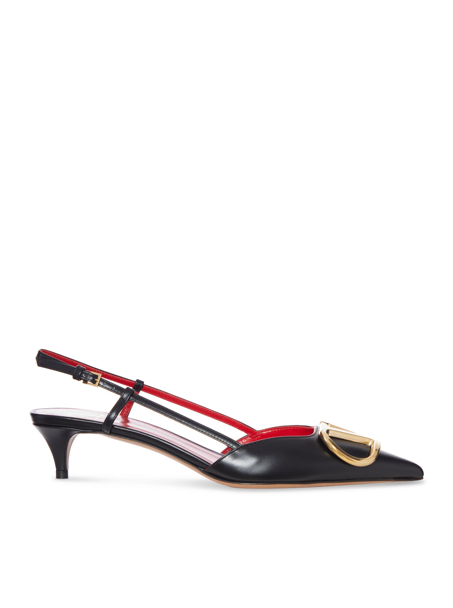 Valentino Garavani LEATHER SLINGBACK PUMPS WITH V LOGO DETAIL