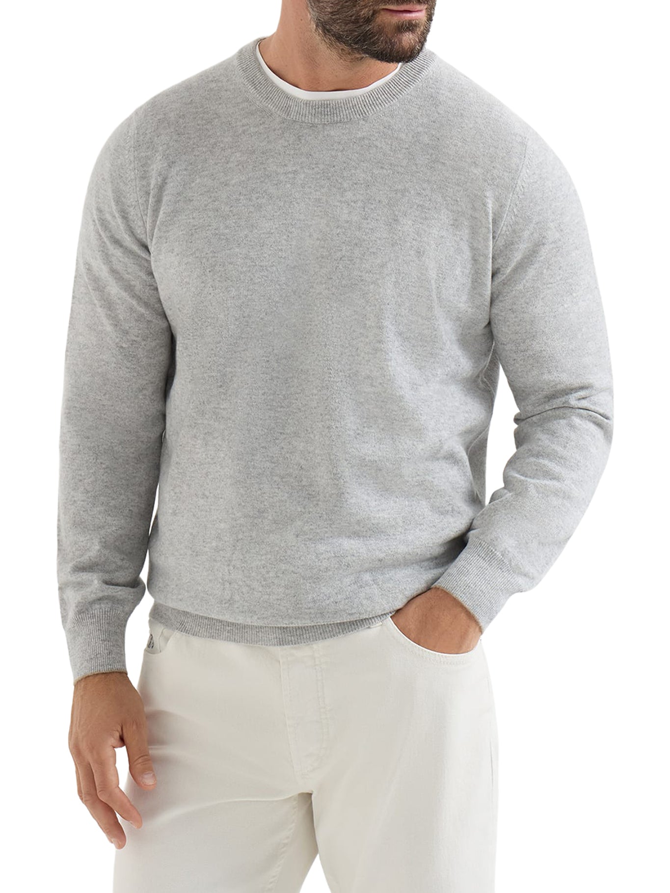 Brunello Cucinelli ESSENTIAL CREW NECK CASHMERE SWEATER, view 2