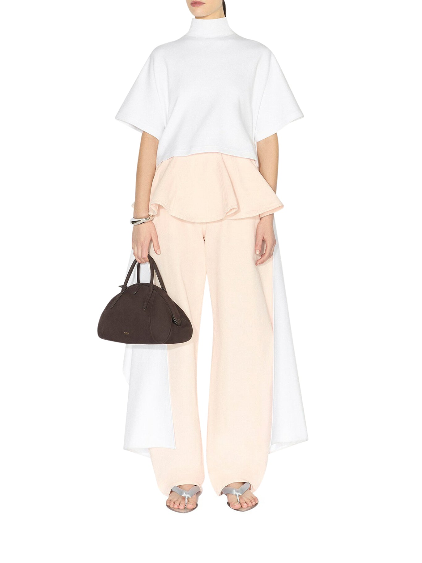 Alaïa ROUND COTTON DENIM TROUSERS, view 2
