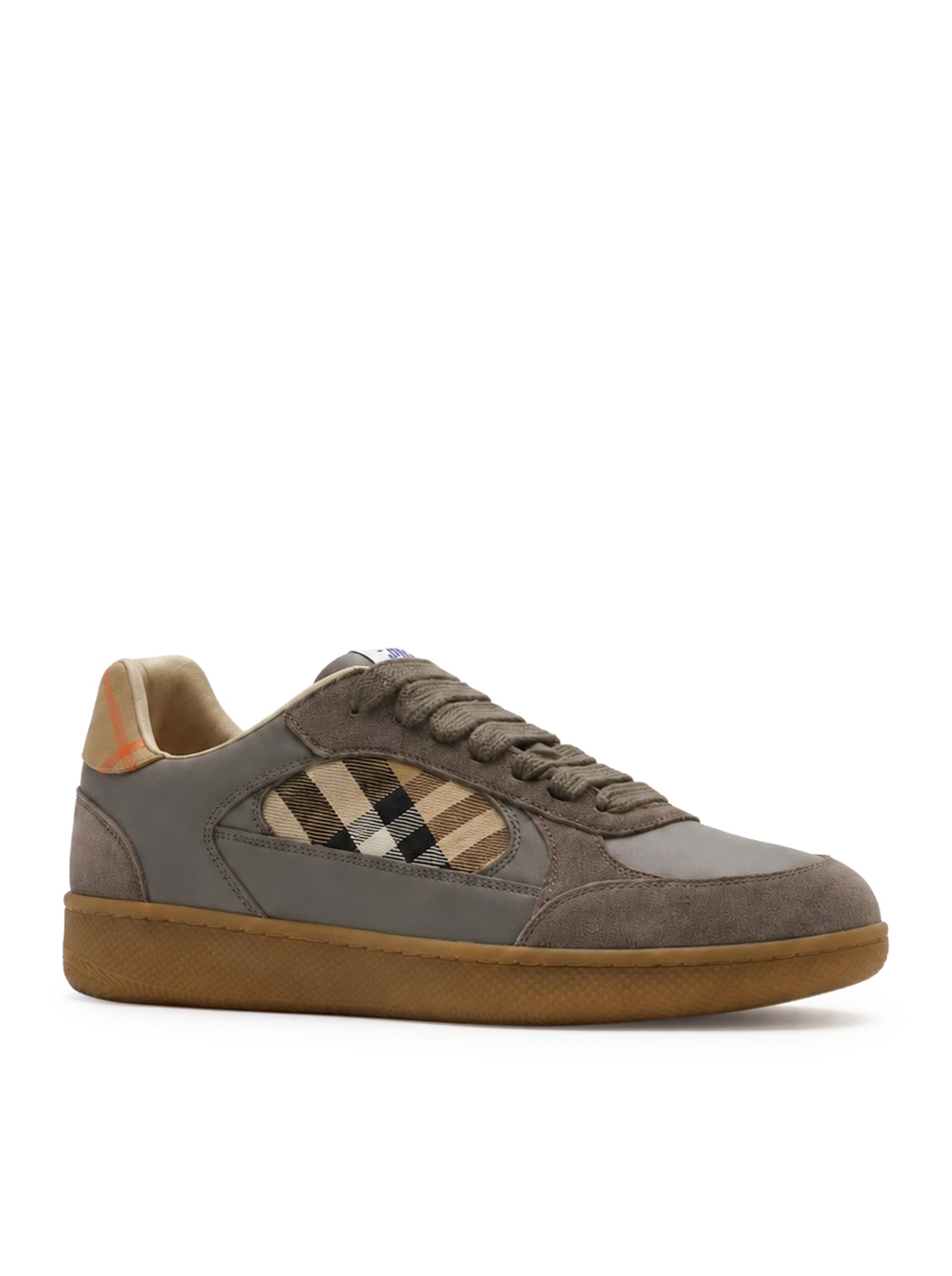 Burberry TERRACE SNEAKER IN LEATHER, SUEDE AND CHECK, view 2