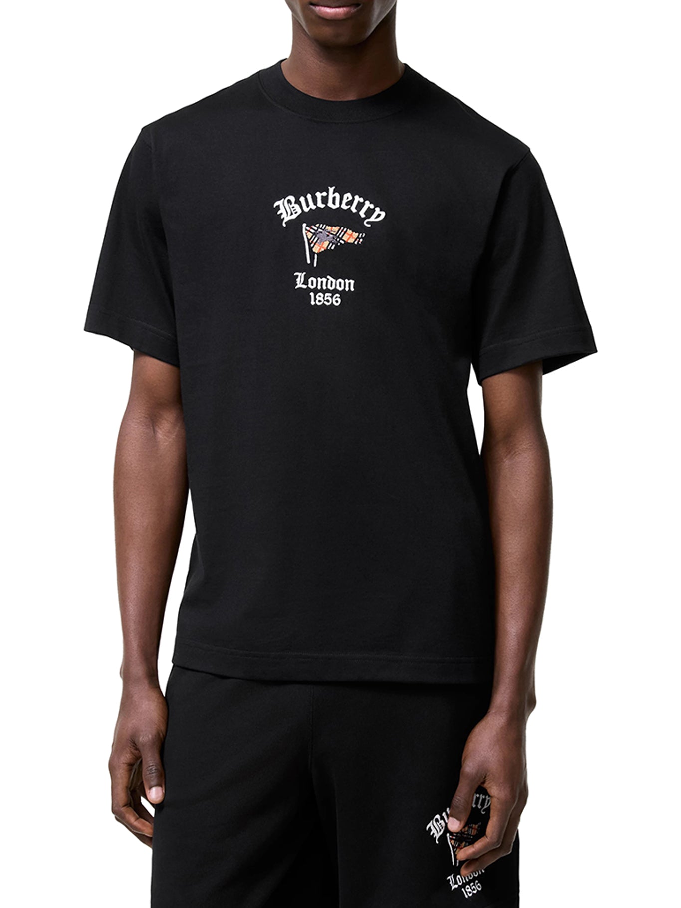 Burberry COTTON T-SHIRT WITH FRONT LOGO, view 2