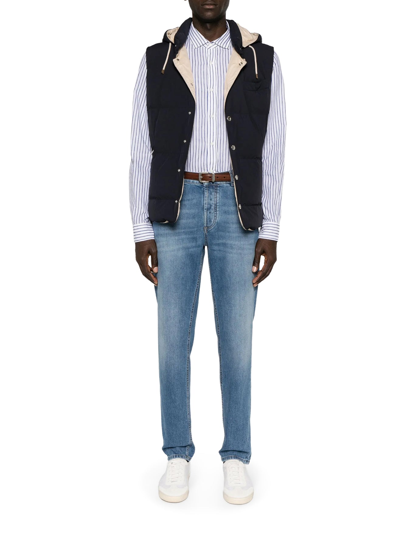 Brunello Cucinelli LIGHT WASH DENIM JEANS, view 2