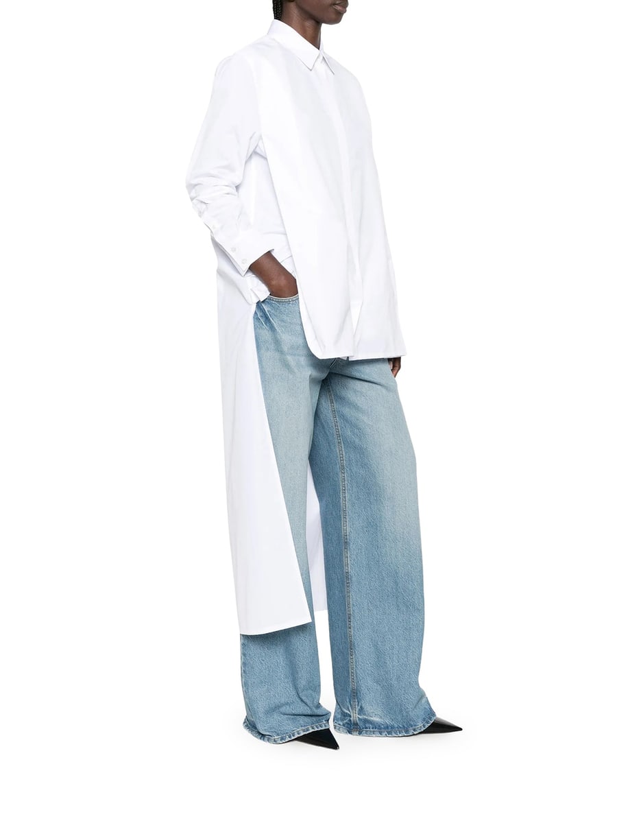 Alaïa ASYMMETRIC COTTON POPLIN SHIRT, view 4