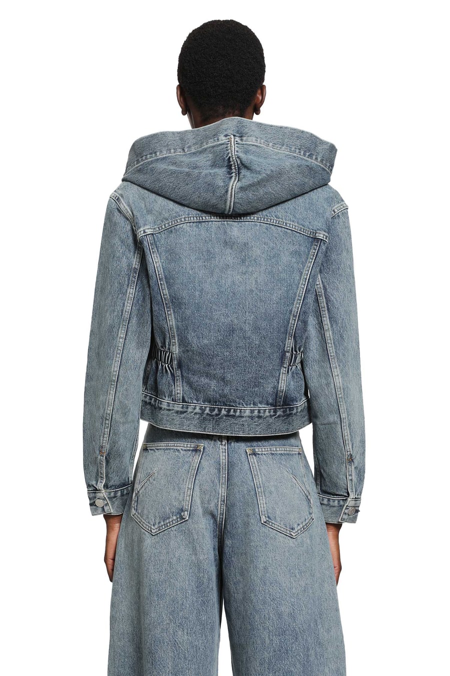 Alaïa Hooded Denim Jacket, view 4
