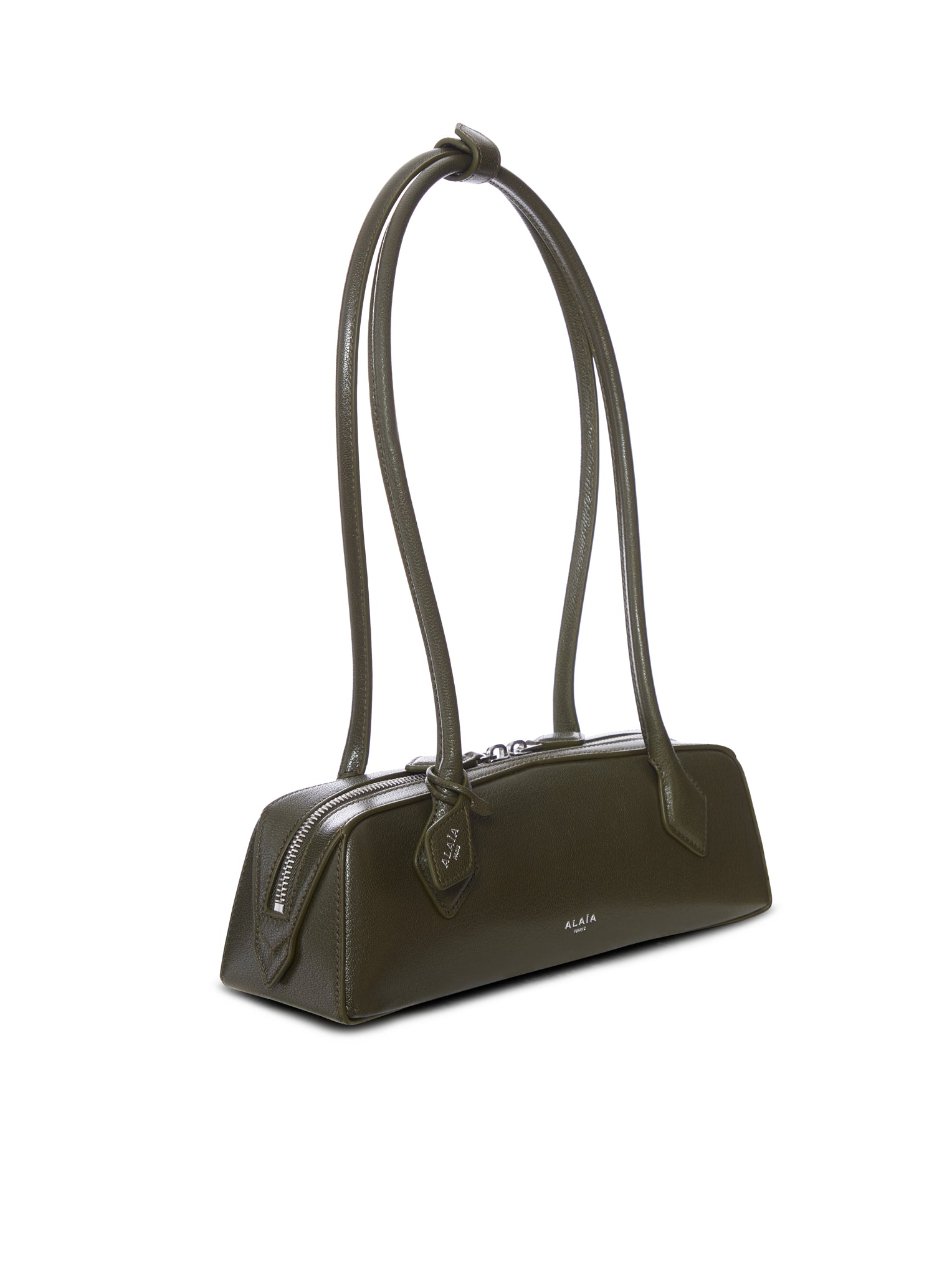 Alaïa THE SMALL TECKEL IN HAMMERED LEATHER, view 2