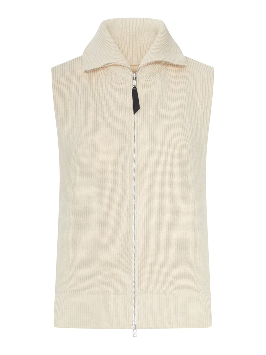 Maison Margiela RIBBED KNIT ZIP-UP VEST