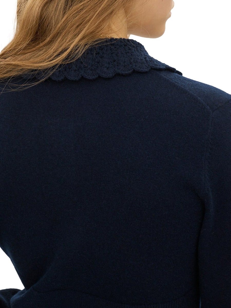 Chloé FITTED LOGO CARDIGAN IN A WOOL KNIT, view 6