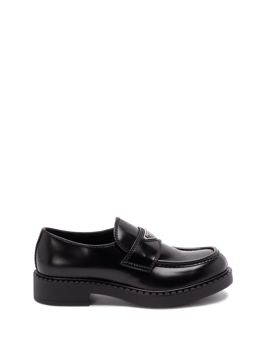 Prada Chocolate Brushed Leather Loafers