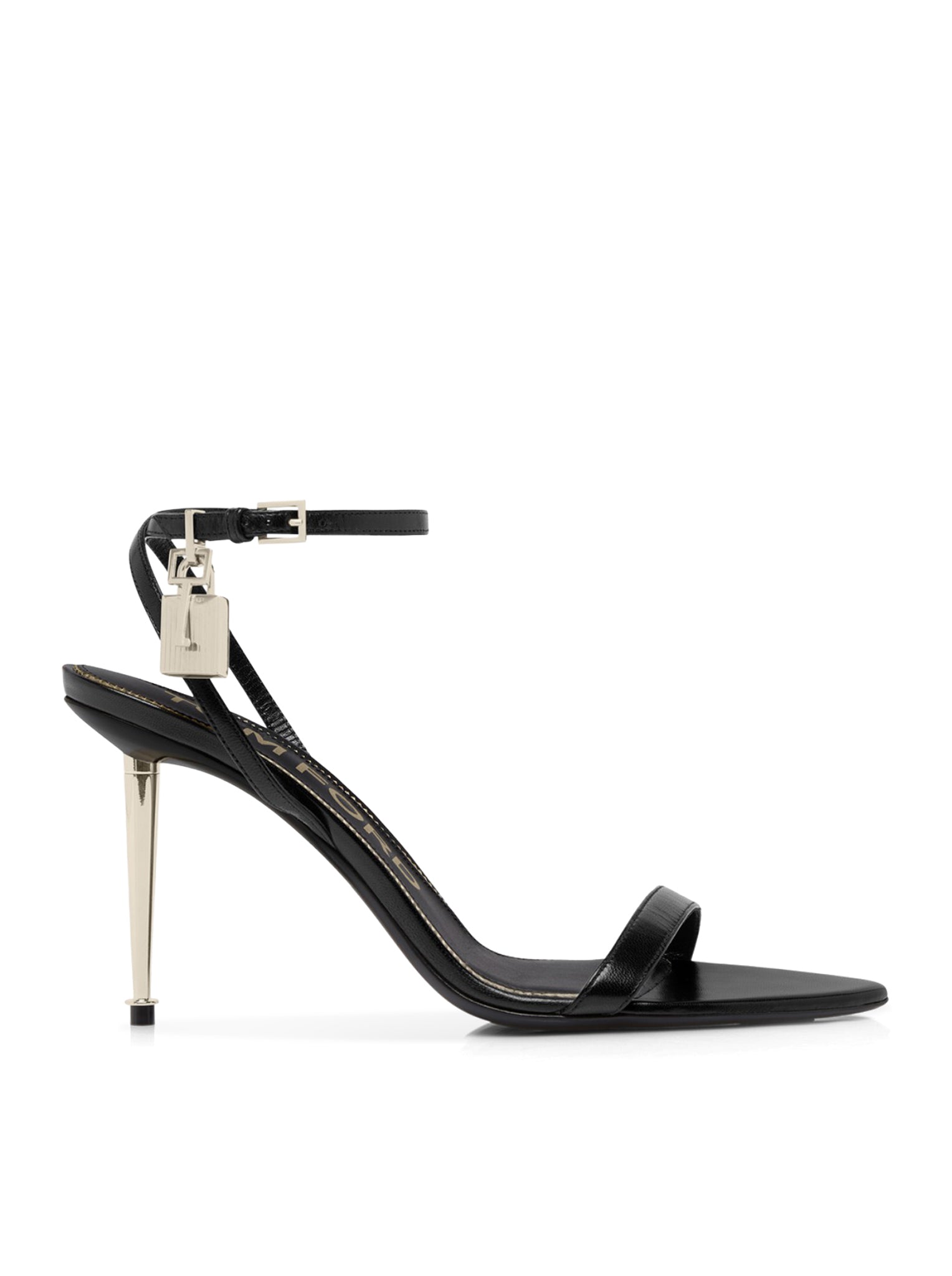 Tom Ford POINTED-TOE SANDAL WITH PADLOCK IN POLISHED LEATHER