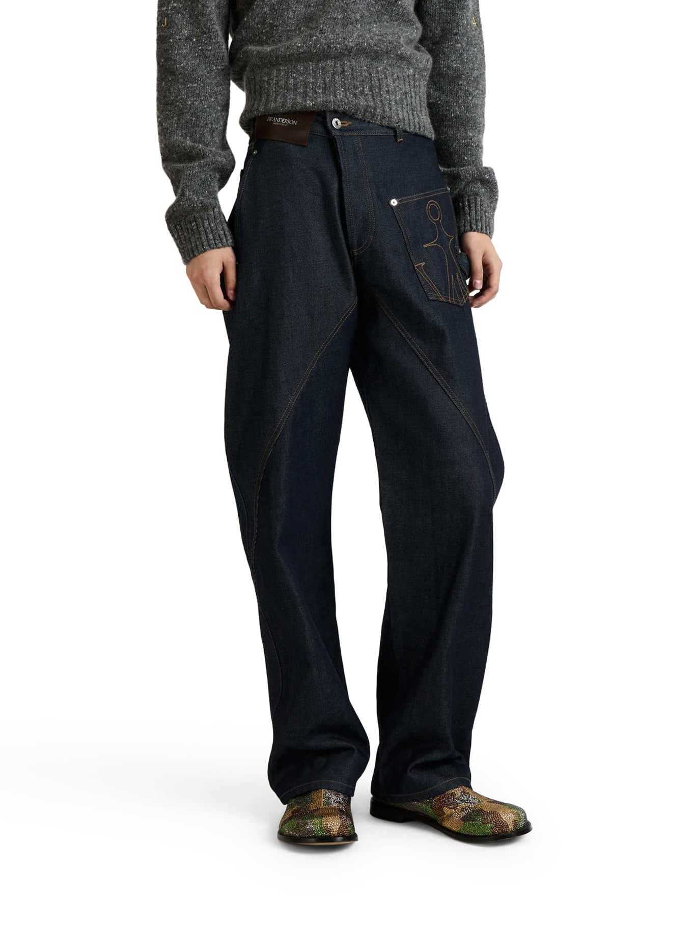JW Anderson WORKWEAR JEANS WITH OFF-CENTRALIZED CLOSURE, view 2