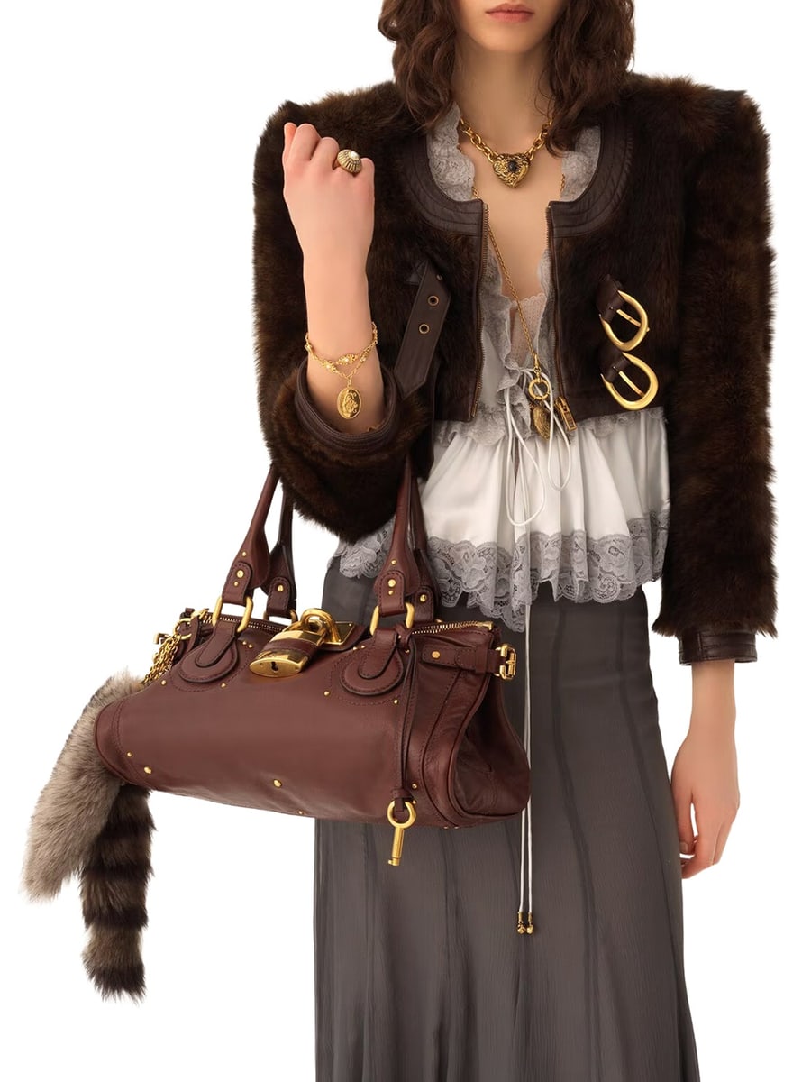 Chloé PADDINGTON BAG IN GRENADE LEATHER, view 3