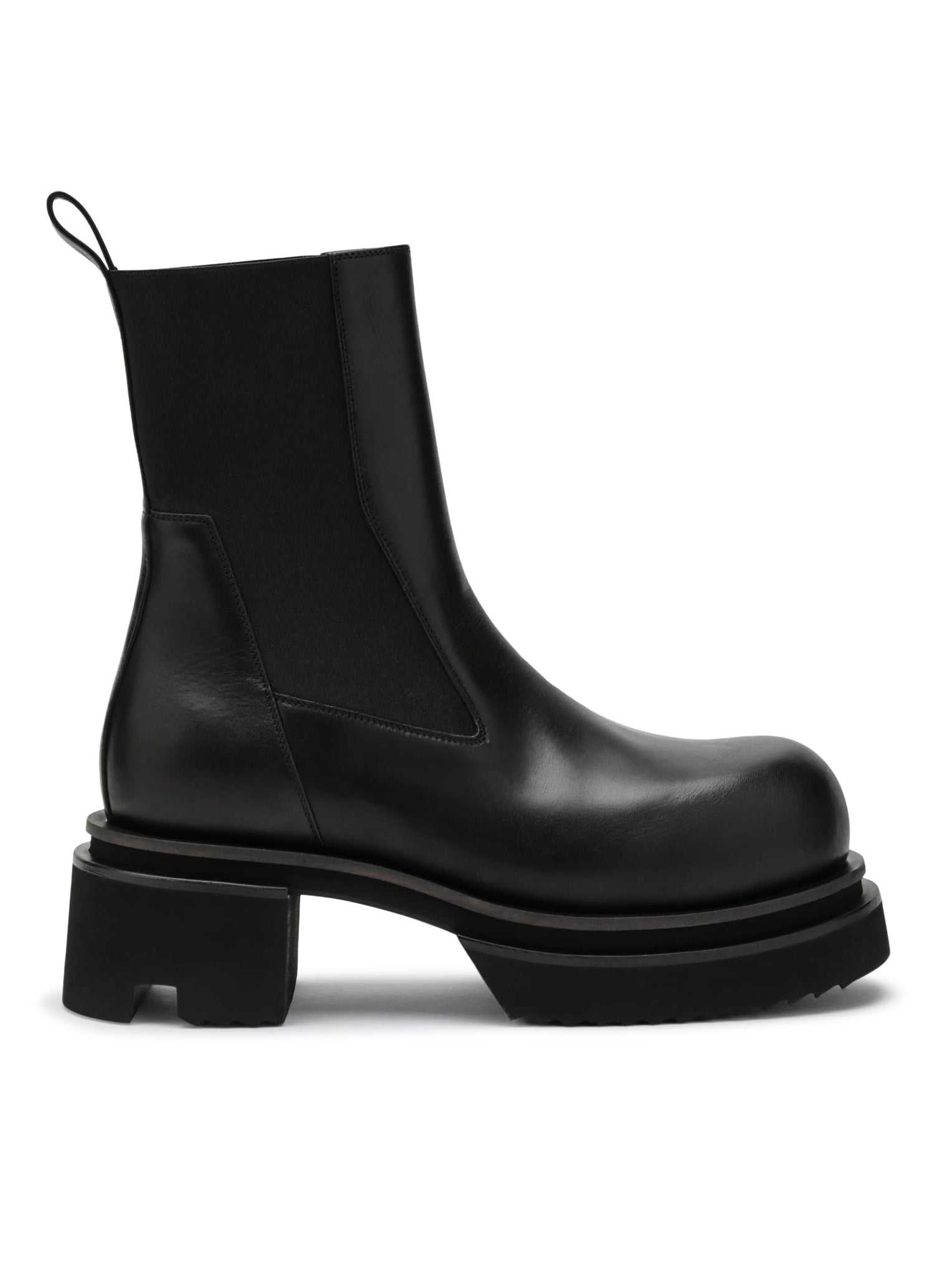 Rick Owens BOGUN BLACK LEATHER BOOTS