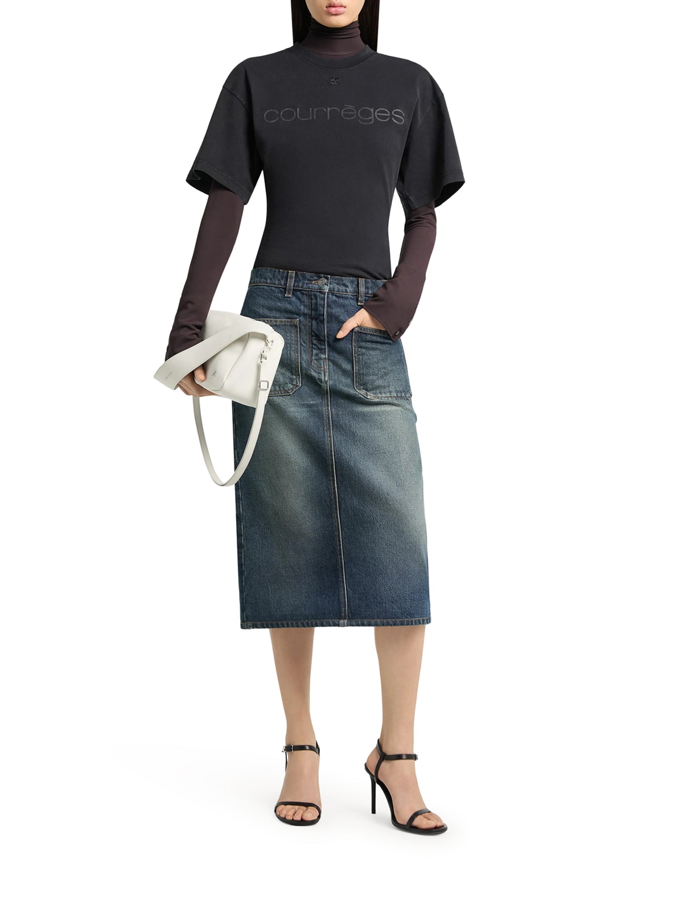 Courreges WAISTED PRINTED T-SHIRT, view 2
