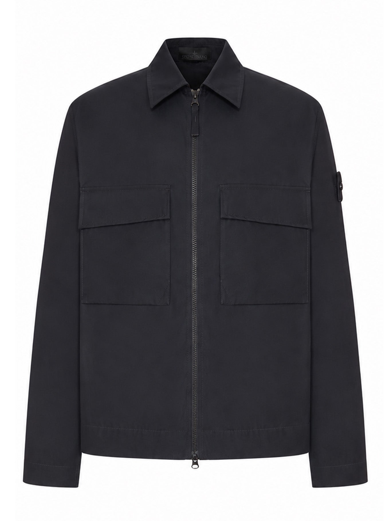 Stone Island COTTON OVERSHIRT WITH BADGE ON THE SLEEVE