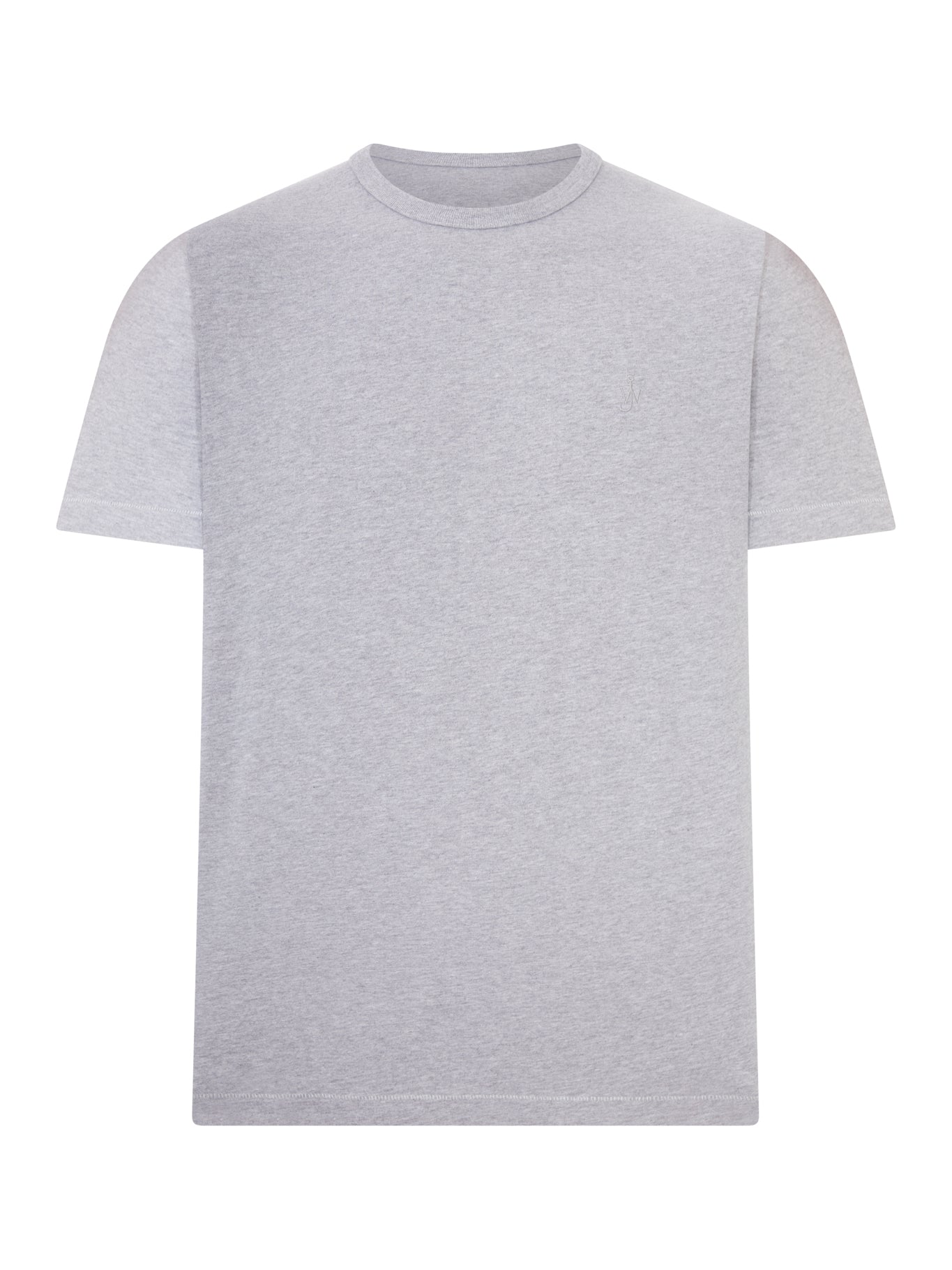 JW Anderson T-SHIRT WITH ANCHOR EMBROIDERED IN MEDIUM GREY MÉLANGE