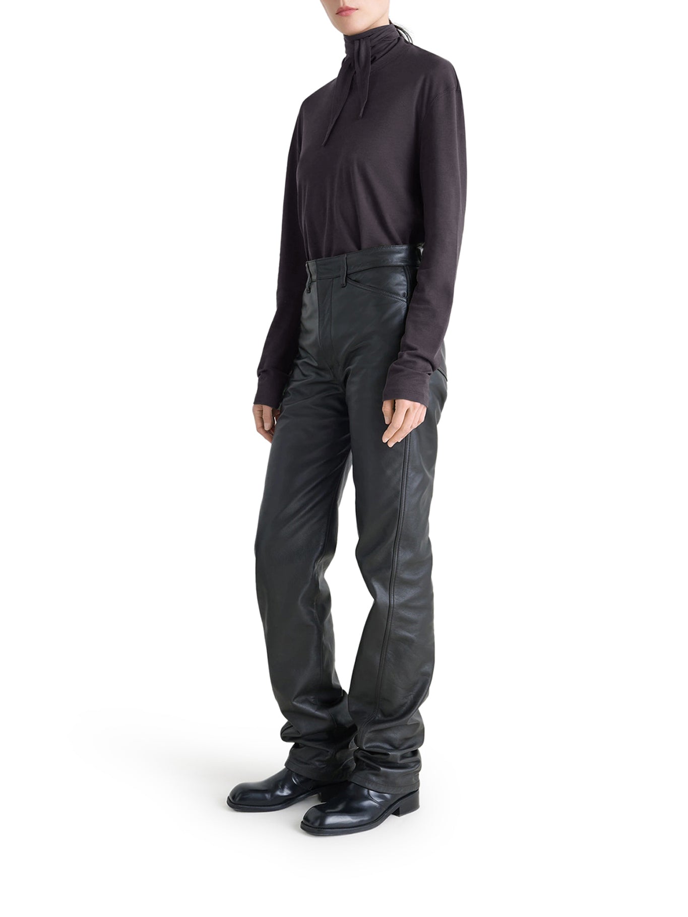 Lemaire LONG SLEEVE FOULARD TOP IN JERSEY, view 2