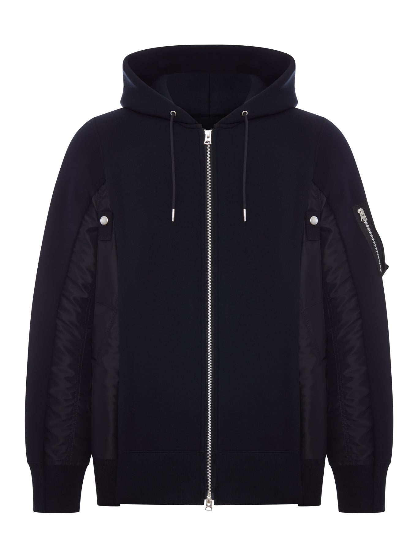 Sacai COTTON AND NYLON ZIP-UP HOODIE