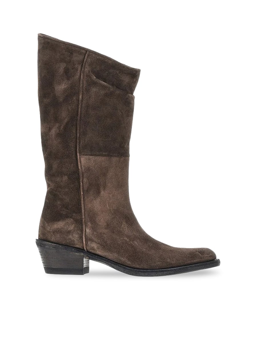 Khaite CLIVE WESTERN SUEDE BOOTS