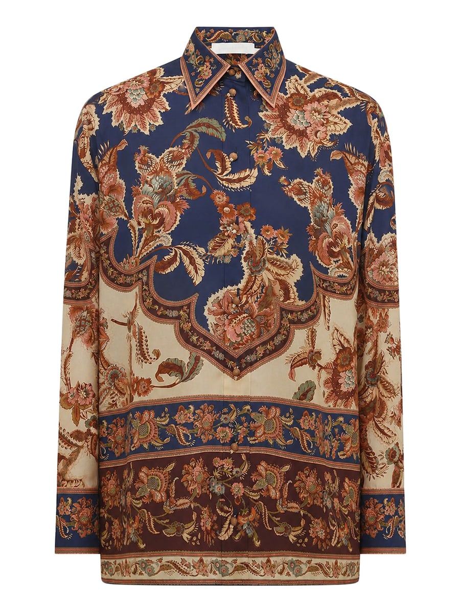 Zimmermann ASTER PRINTED SILK SHIRT
