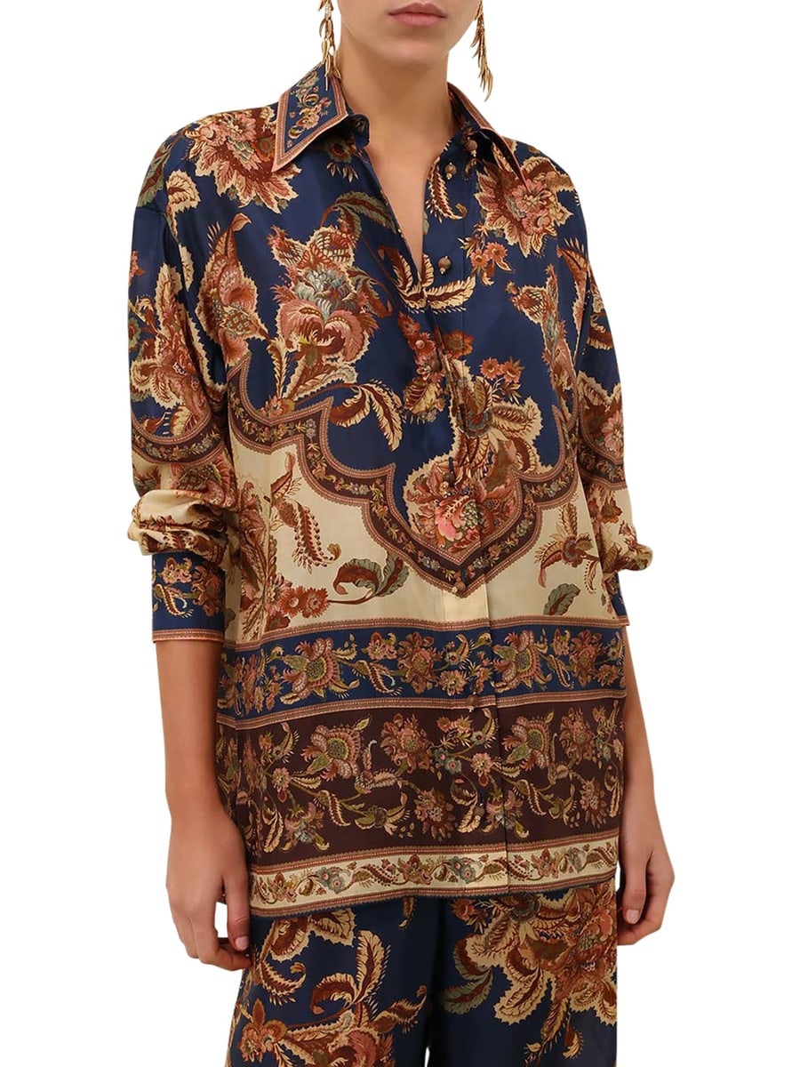 Zimmermann ASTER PRINTED SILK SHIRT, view 4