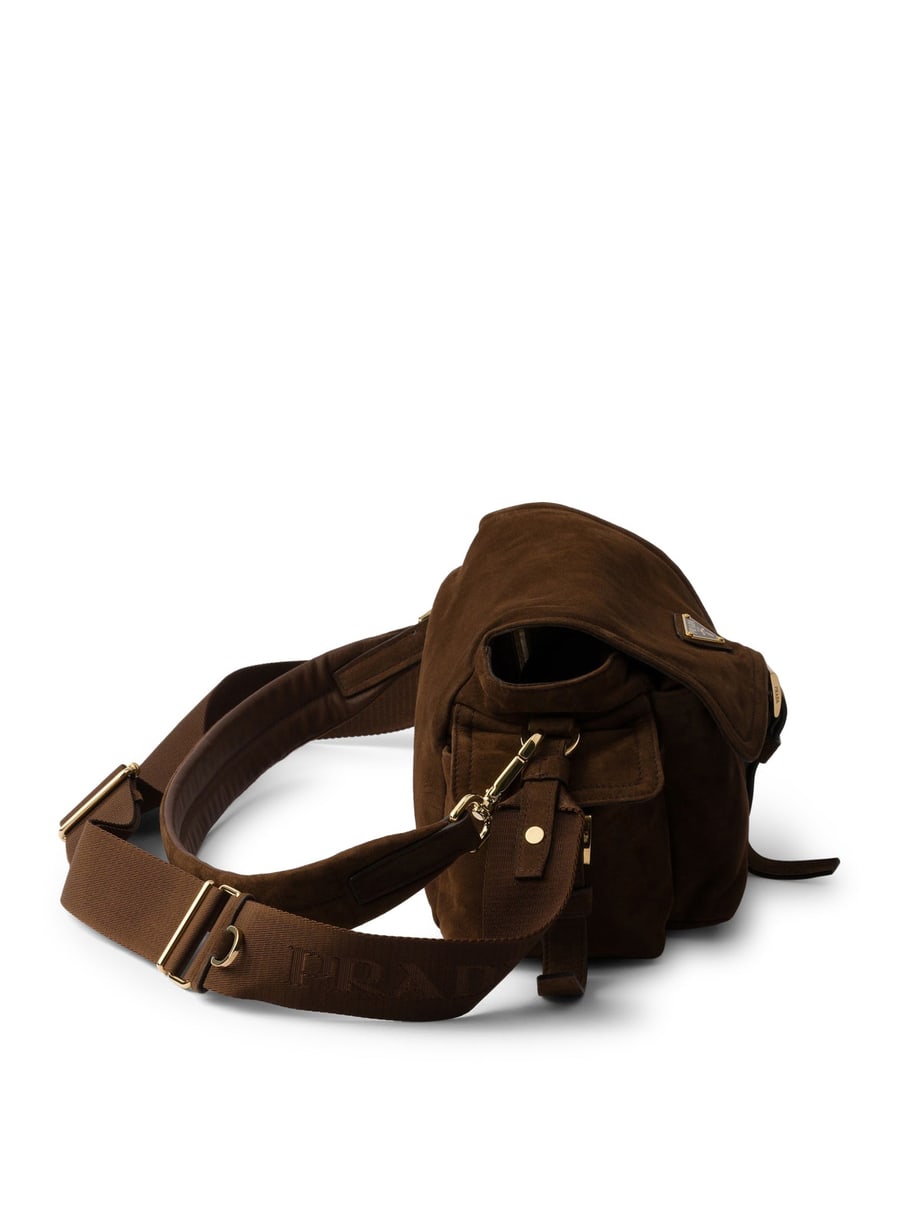 Prada EXPLORE MEDIUM SUEDE SHOULDER BAG, view 6