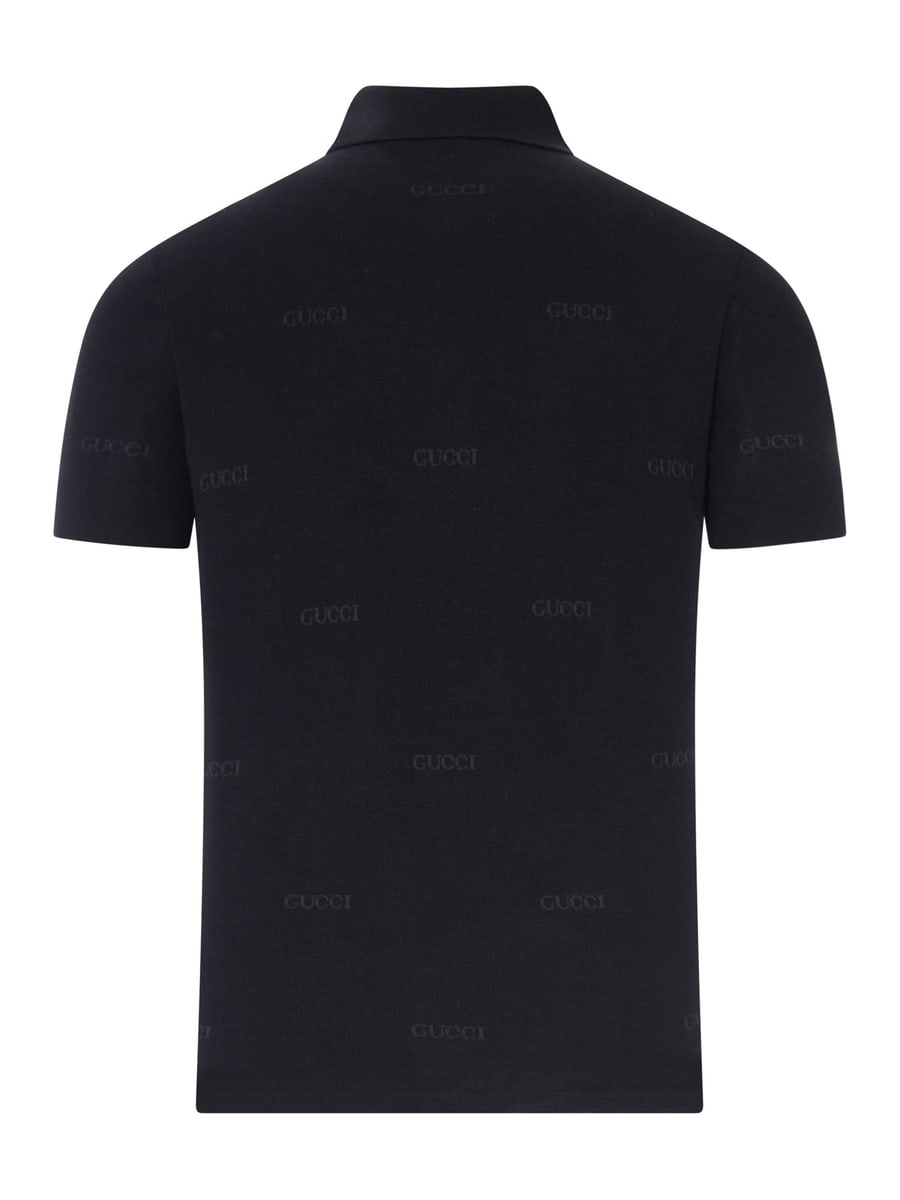 Gucci JACQUARD WOOL AND SILK POLO